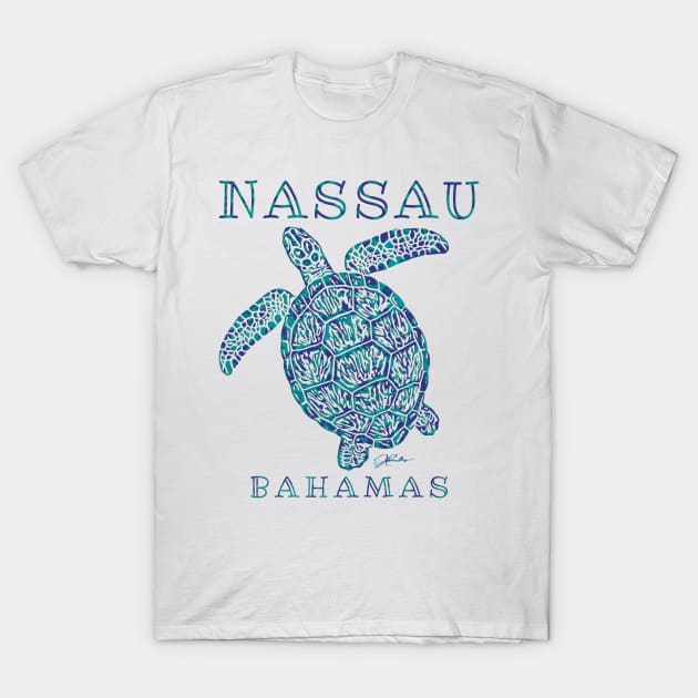 Nassau, Bahamas, Sea Turtle T-Shirt by jcombs